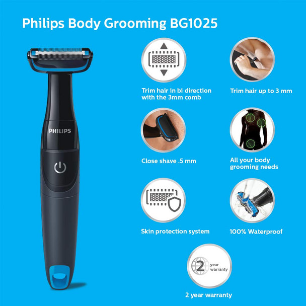 Philips BG1025/15 Body Groomer, (Black)