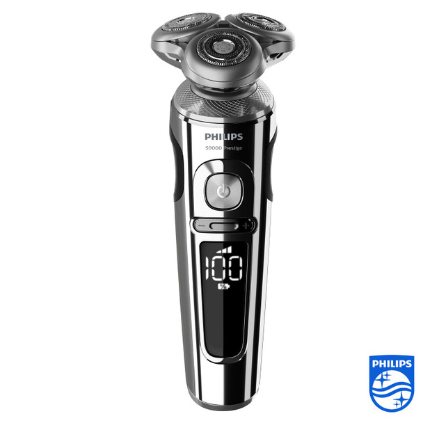 Philips Series 9000 Prestige Wet & Dry Electric Shaver with Qi Charging Pad, Smartclick Beard Styler and Facial Cleansing Brush - SP9863 (S9000 Prestige + Cleansing Brush + Charging Pad)