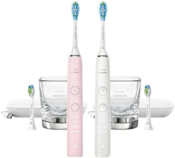 Philips Sonicare DiamondClean Connected Rechargeable Toothbrush 2-Pack Pink/White