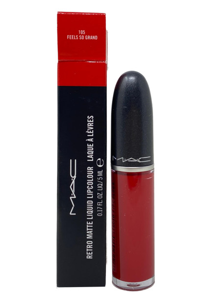 Mac Cosmetics Retro Matte Liquid Lipcolour 105 Feels So Grand (Deep True Red).17 Oz / 5 Ml