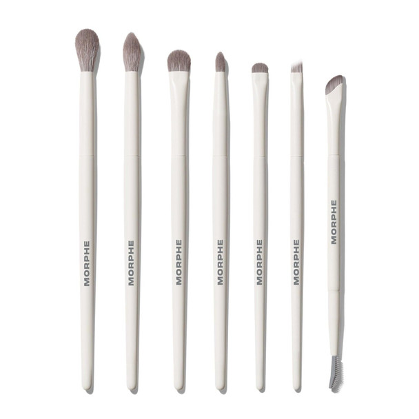 Morphe Eye Want It All 7 Piece Eye Makeup Brushes Professional Makeup Brush Set And Brow Kit For Eyeshadow Eyeliner Smudging Blending Professional Make Up Tools (7 Ct)