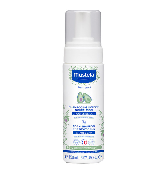 Mustela Foam Shampoo For Newborns Baby Shampoo For Cradle Cap With Naturally Derived Avocado Oil Polyphenols FragranceFree 5.07 Fl. Oz
