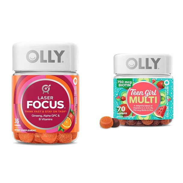 Olly Laser Focus Gummy And Teen Girl Multi 70 Count Berry Melon 36 Count