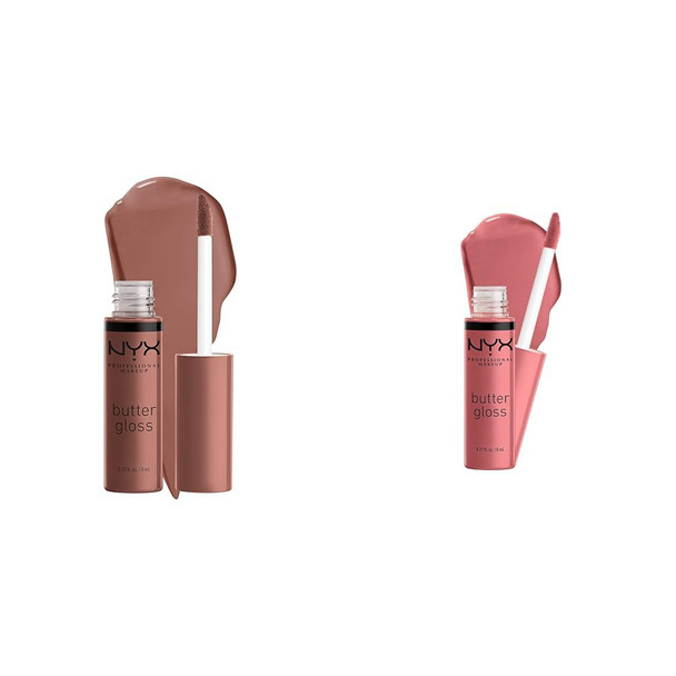 Nyx Professional Makeup Butter Gloss Brown Sugar NonSticky Lip Gloss Butterscotch & Tiramisu