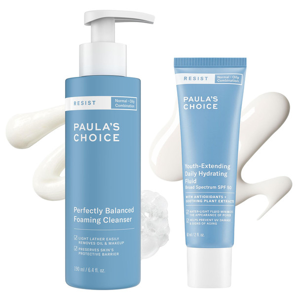 PaulaS Choice Resist Daily Hydrating Fluid Spf 50 & Foaming Cleanser