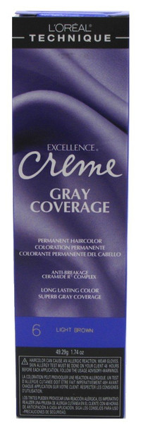 Loreal Excellence Creme Color #6 Light Brown 1.74oz (6 Pack) by L'Oreal Paris