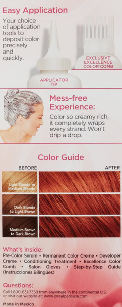 Loreal Excellence Creme - Light Auburn 6r, (Pack of 3)