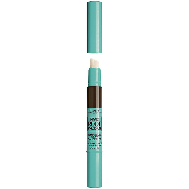 L'Oreal Paris Magic Root Precision Temporary Gray Hair Color Concealer Brush, 4 Dark Brown, 0.05 fl; oz.