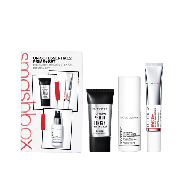 Smashbox OnSet Essentials Prime + Set Makeup Trio Of Essentials Set Including Primers + Setting Spray For On The Go
