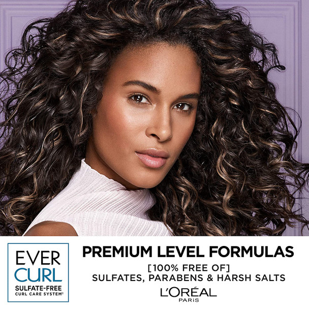 L'Oreal Paris EverCurl Sulfate Free Shampoo and Conditioner Kit for Curly Hair, Lightweight, Anti-Frizz Hydration, Gentle on Curls, with Coconut Oil, 8.5 Ounce, Set of 2 (Packaging May Vary)