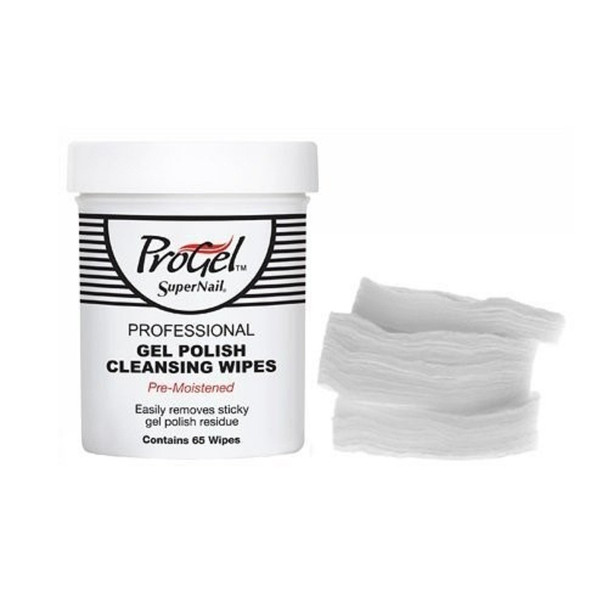 Supernail Progel Professional Gel Polish Cleansing Wipes 65 Count