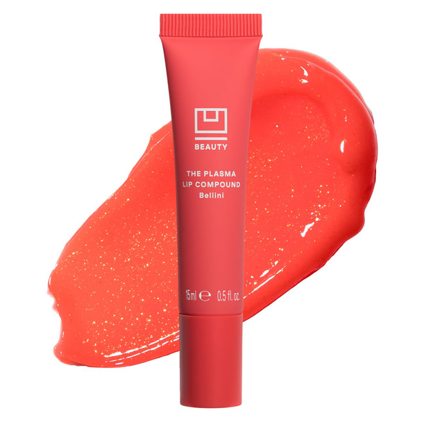 U Beauty The Plasma Tinted Lip Compound AntiAging & AntiWrinkle Lip Gloss Hyaluronic Acid Shea Butter & Peptides For Hydration & Plumping Bellini 15 Ml