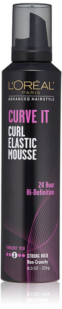 L'Oral Paris Advanced Hairstyle CURVE IT Curl Elastic Mousse, 8.3 oz.