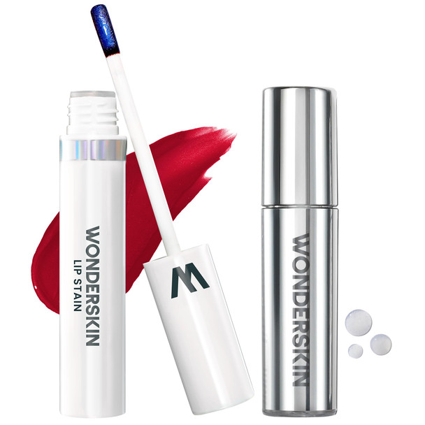 Wonderskin Lip Stain Peel Off Masque (Divine) With Lip Rehab Serum Oil