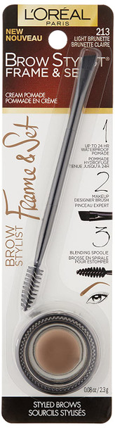 L'Oreal Paris Brow Stylist Frame and Set, Light Brunette, 0.08 oz.