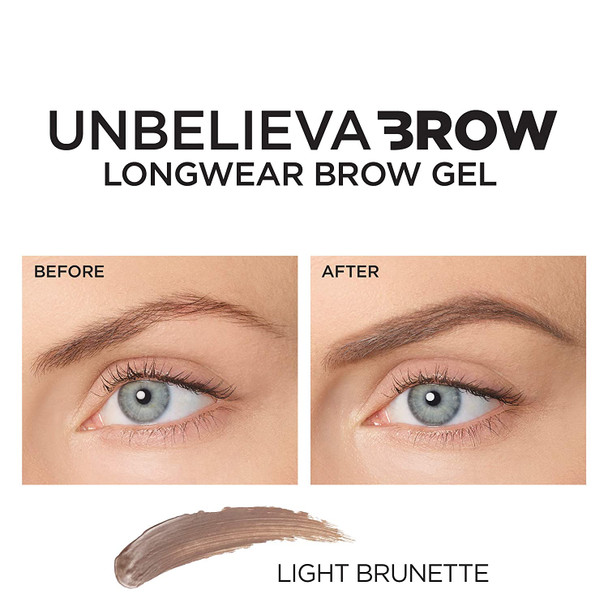 L'Oreal Paris Unbelieva-Brow Tinted Waterproof Brow Gel, Light Brunette