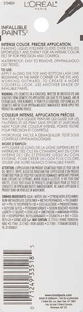 L'Oral Paris Infallible Paints Eyeliner, Black Party, 0.034 fl. oz. (Packaging May Vary)