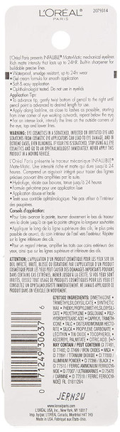 L'Oreal Paris Infallible Matte-Matic Mechanical Eyeliner, Ultra Black, 0.01 oz.
