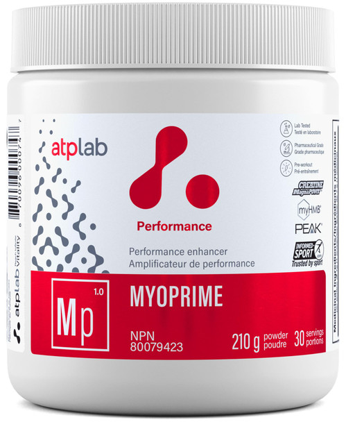 ATP LAB  Myoprime 210g Powder 30-Servings Organic Raspberry Flavour Helps Increase Physical Performance During Intensive Exercise Athletic Support  Creatine and Workout Supplement