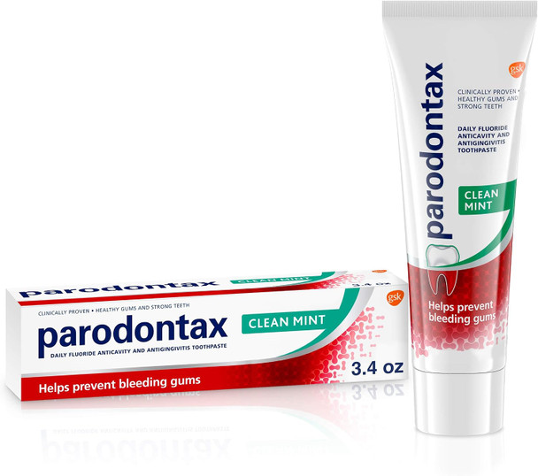 Parodontax Toothpaste for Bleeding Gums, Gingivitis Treatment and Cavity Prevention, Clean mint - 3.4 Ounces