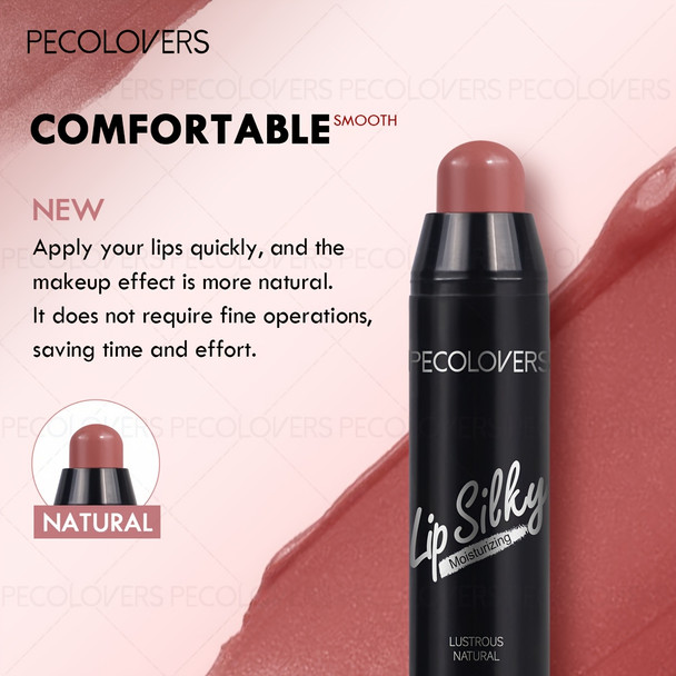 PECOLOVERS  Lipstick Pen - Nude Pink Jelly Lip Glaze with Mirror Shine, Long-Lasting Moisturizing, Waterproof And Non-Stick Cup Formula 01