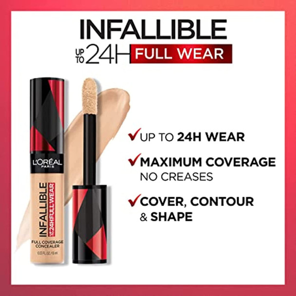 L'Oreal Paris Makeup Infallible Full Wear Waterproof Matte Concealer, Amber