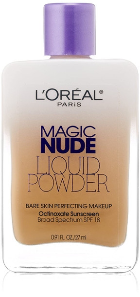 L'Oreal Paris Magic Nude Liquid Powder Bare Skin Perfecting Makeup SPF 18, Natural Beige, 0.91 Ounces