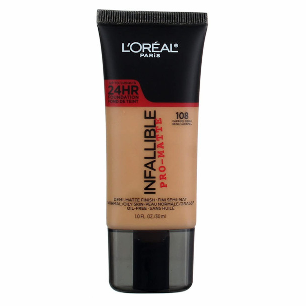Loreal Paris Infallible Pro Matte Caramel Beige Foundation Makeup -- 2 per case.