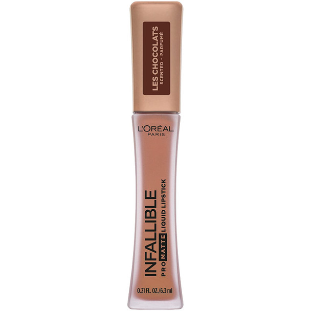 L'Oreal Paris Cosmetics Infallible Pro Matte Les Chocolats Scented Liquid Lipstick, Sweet Tooth, 0.21 Fluid Ounce