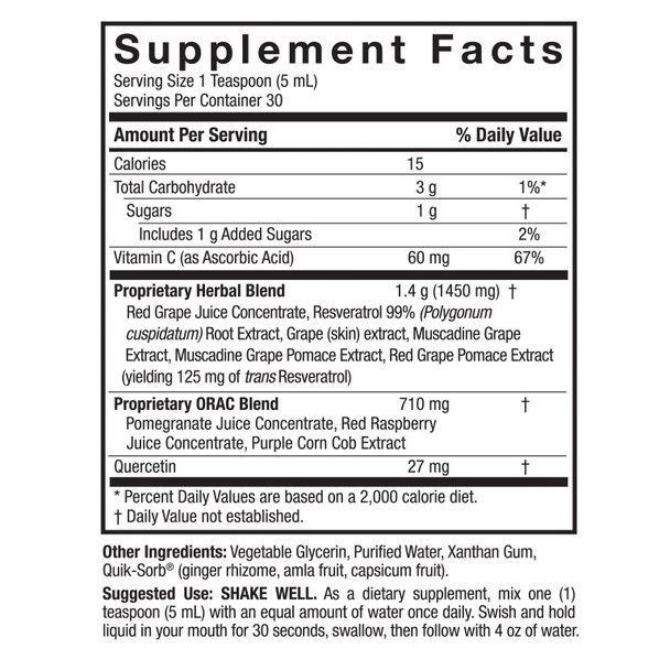 Nature's Answer Resveratrol Reserve Cellular Longevity Complex 5 oz