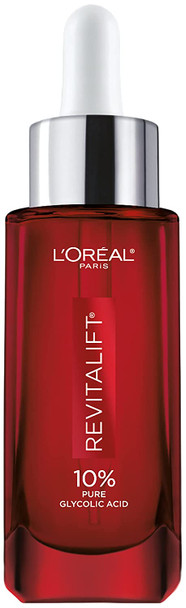L'Oreal Paris Skincare 10% Pure Glycolic Acid Serum for Face from Revitalift Derm Intensives, Dark Spot Corrector, Even Tone, Reduce Wrinkles, Glycolic Acid Peel, Exfoliator With Aloe, Hydrates, 1 Oz