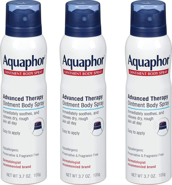 Aquaphor Ointment Body Spray - Moisturizes and Heals Dry, Rough Skin - 3.7 oz. Spray Can, iBCCvR 3 Pack