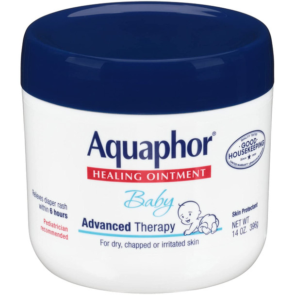 Aquaphor Baby Advanced Therapy Healing Ointment Skin Protectant, 14 Ounce, (3 Pack)