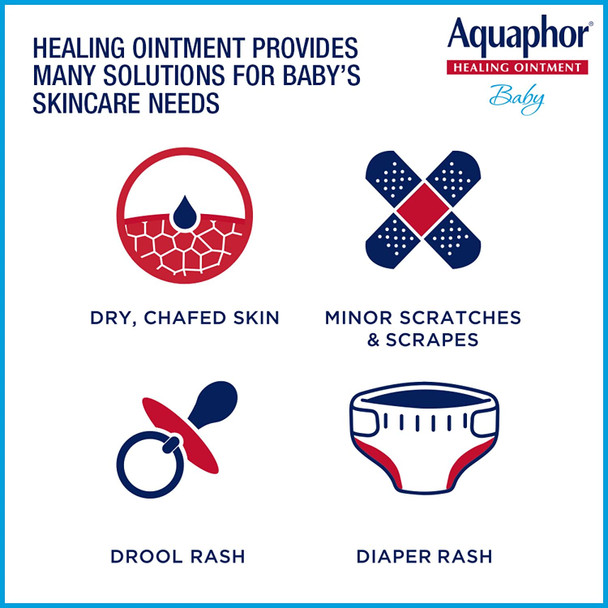 Aquaphor Baby Advanced Therapy Healing Ointment Skin Protectant, 14 Ounce, (3 Pack)