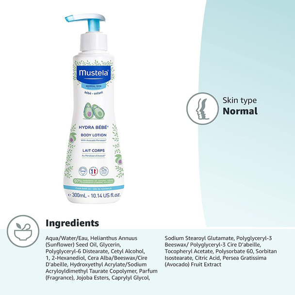 Mustela Hydra Bebe Body Lotion for Normal Skin, 300 millilitre