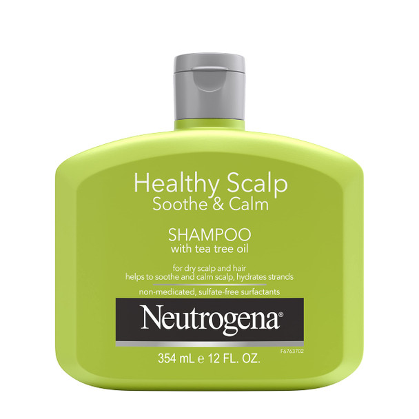 Neutrogena Soothing & Calming Healthy Scalp Shampoo to Moisturize Dry Scalp & Hair, with Tea Tree Oil, pH-Balanced, Paraben-Free & Phthalate-Free, Safe for Color-Treated Hair, 12oz