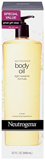 Neutrogena Lightweight Body Oil for Dry Skin, Sheer Moisturizer in Light Sesame Formula, 32 fl. oz