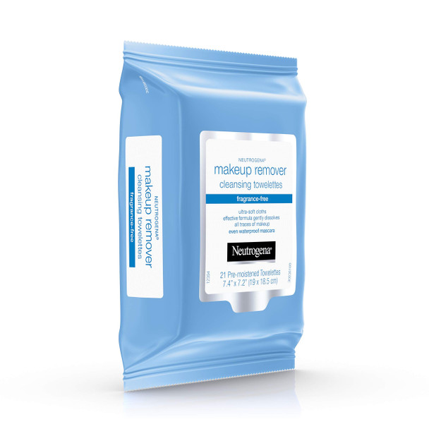 Neutrogena Makeup Remover Cleansing Towelettes, Fragrance Free, 21 ct