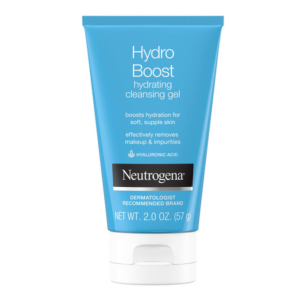Neutrogena Hydro Boost Lightweight Hydrating Facial Cleansing Gel, Makeup Remover with Hyaluronic Acid, Dermatologist Recommended, Hypoallergenic, and Non Comedogenic, Travel-Size, 2 oz (Pack of 24)