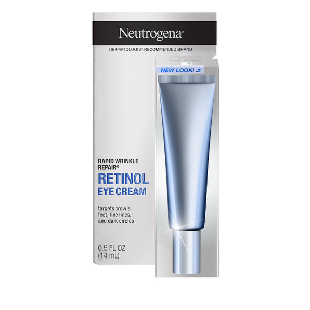 Neutrogena Rapid Wrinkle Repair Retinol Anti-Wrinkle Eye Cream for Dark Circles, Daily Eye Wrinkle Cream with Hyaluronic Acid & Retinol, Paraben-Free, 0.5 fl. oz