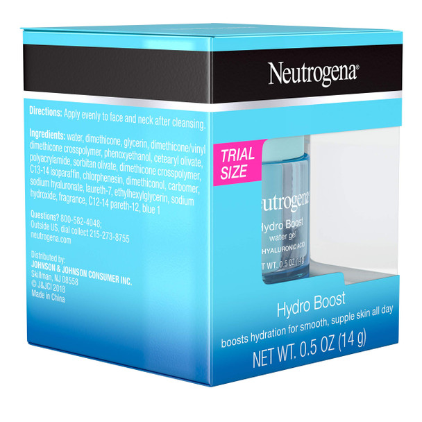 Neutrogena Hydro Boost Hyaluronic Acid Hydrating Water Face Gel Moisturizer for Dry Skin, Oil-Free, Non Comedogenic, Travel Size.5 oz (Pack of 12)