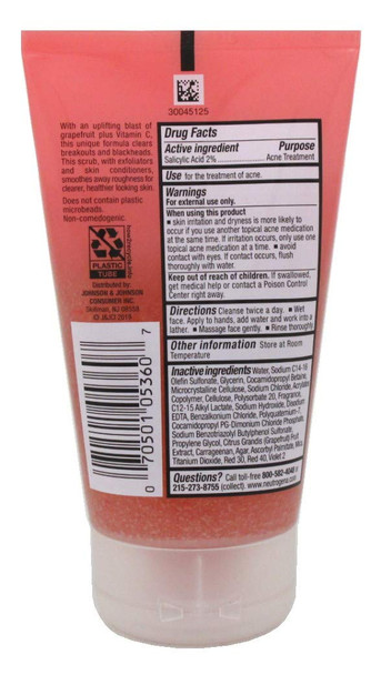Neutrogena Acne Wash Pink Grapefruit Foaming Scrub 4.2 Ounce (124ml) (Pack of 6)