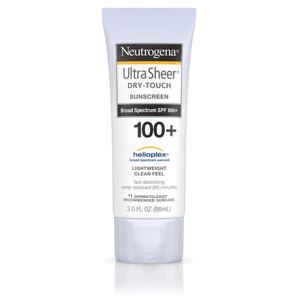 Neutrogena Ultra Sheer Dry-Touch Water Resistant and Non-Greasy Sunscreen Lotion with Broad Spectrum SPF 100+, 3 fl. oz