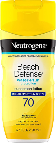 Beach Defense Water Resistant Sunscreen Lotion with Broad Spectrum SPF 70