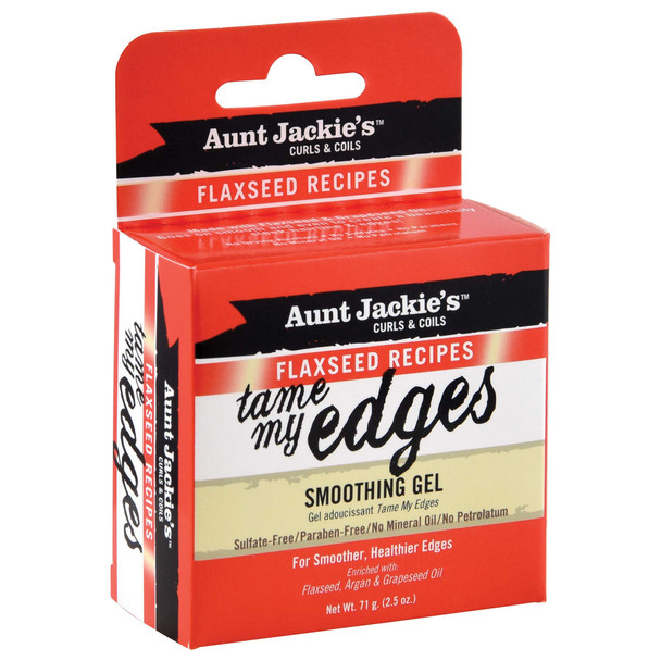 Aunt Jackie's Flaxseed Recipes Tame My Edge Smoothing Hair Gel for Smoother, Healthier Edges, Enriched with Flexseed, Argan and Grapeseed Oil, 2.5 oz