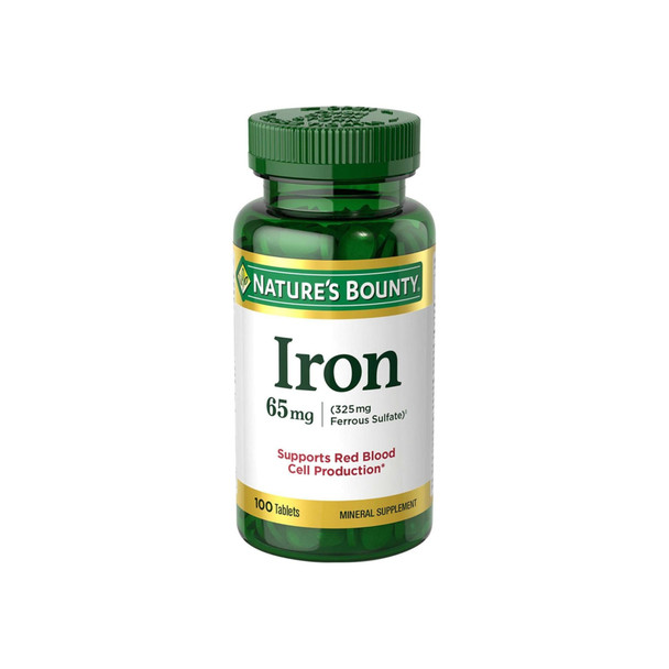 Nature's Bounty Iron 65 mg Tablets 100 Tablets