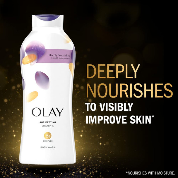 Olay Age Defying Body Wash with Vitamin E & B3 Complex, 22 Fl Oz (Pack of 4)