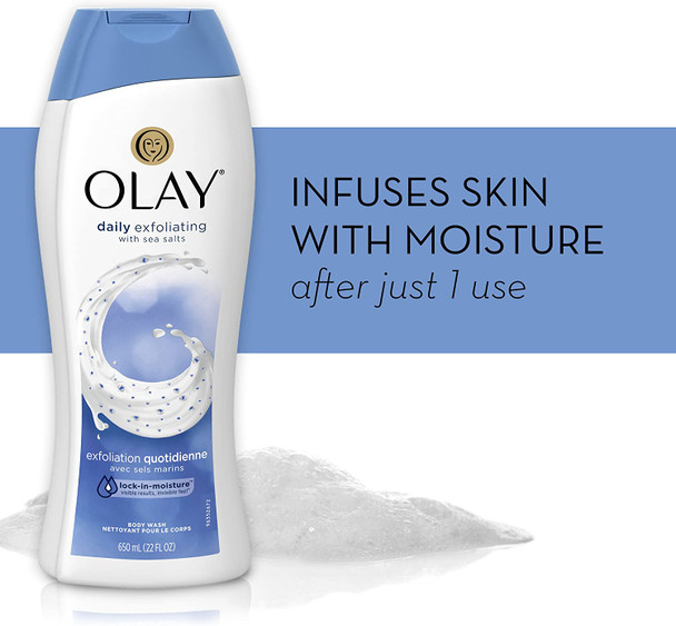 Olay Daily Exfoliating with Sea Salts Body Wash, 22 Fluid Ounce