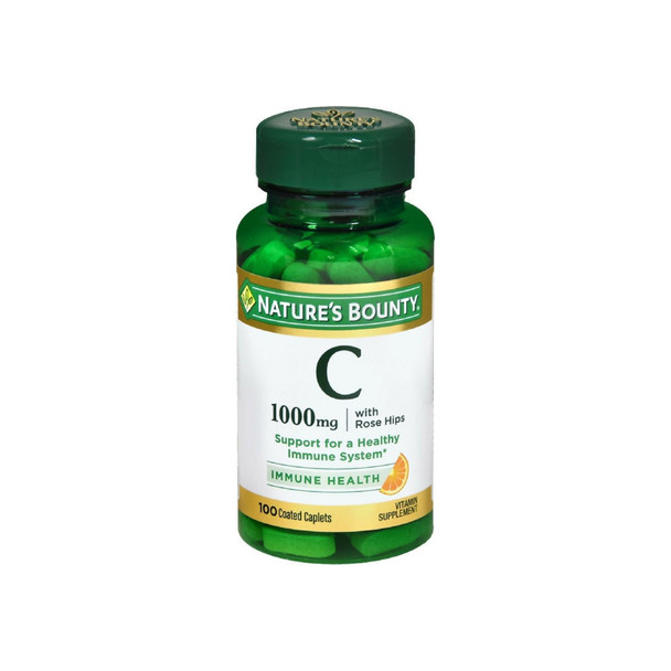Nature's Bounty Vitamin C 1000 mg Plus Rose Hips Caplets 100 ea