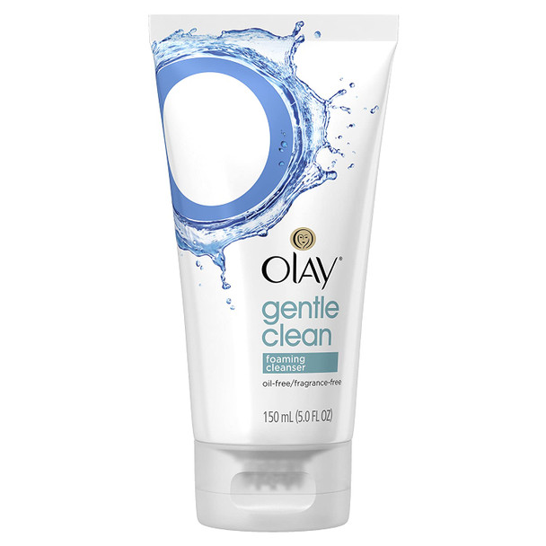 Olay Gentle Clean Foaming Face Cleanser Tube for Sensitive Skin, 5.0 Fluid Ounce